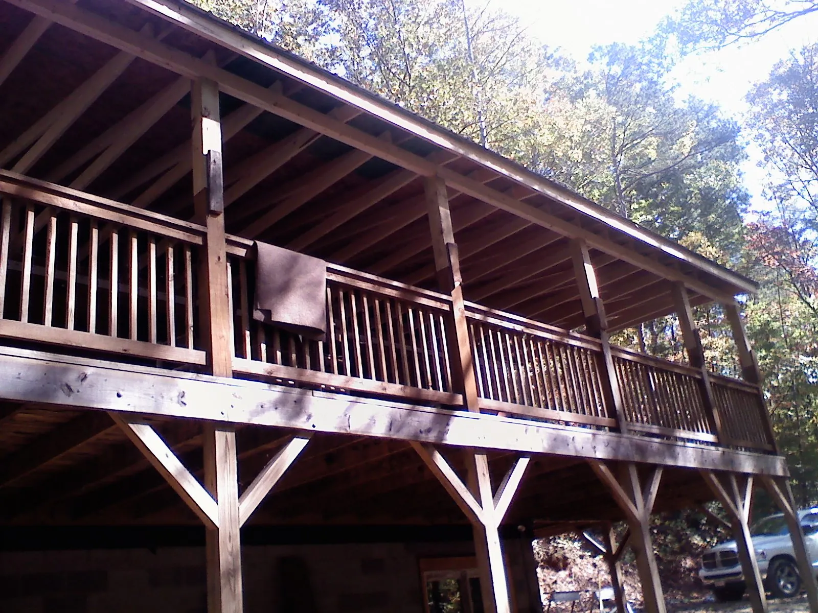 Timber framing under a new elevated porch and deck — Roof Leak Repair in Averill Park by Roofing Brothers